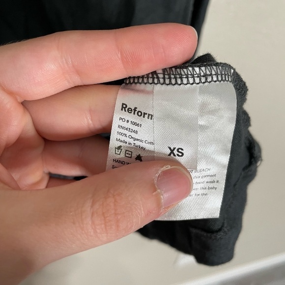 Reformation Dark Gray Long Sleeve Organic Cotton T Shirt XS - Picture 5 of 6